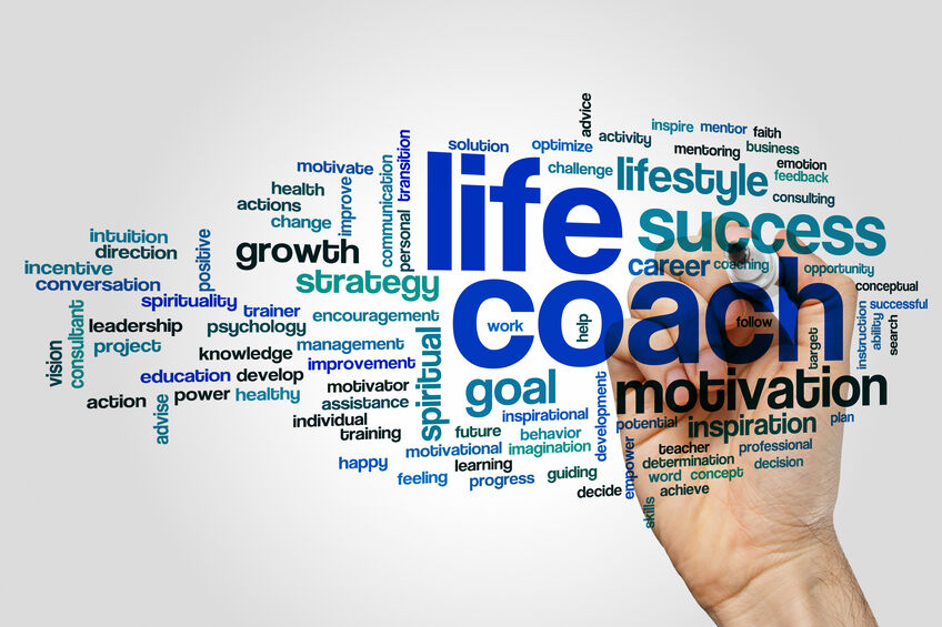 Life coach concept word cloud background