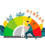 Stress levels are reduced through the concept of problem solving. Tired of frustration, emotional overload. Vector illustration in flat style .