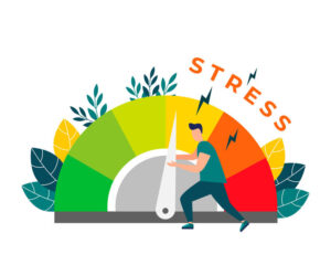 Stress levels are reduced through the concept of problem solving. Tired of frustration, emotional overload. Vector illustration in flat style .